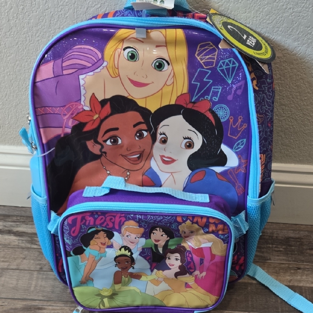 Disney Princess Backpack - Purple and Blue